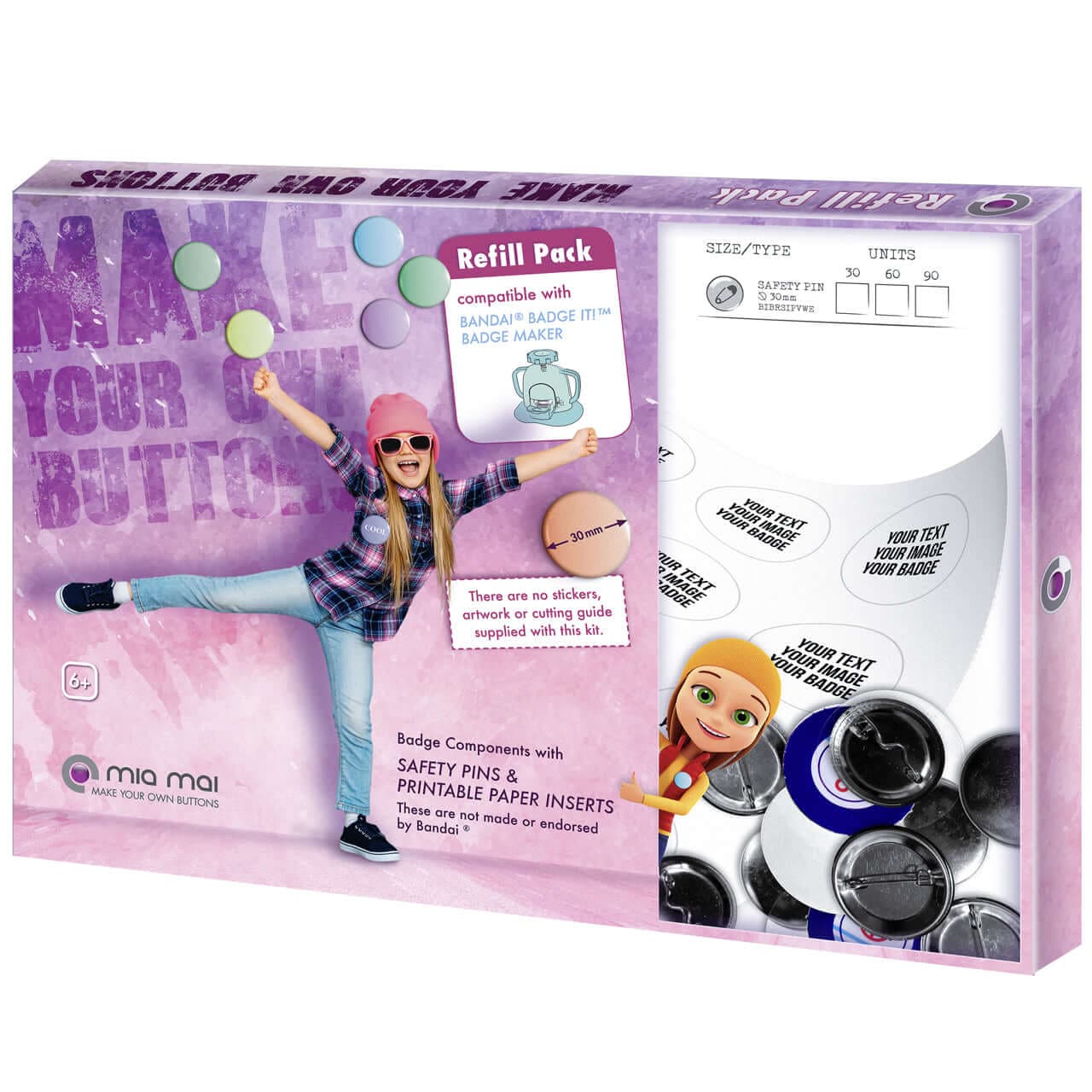 Badge It Buttonmaker kompatible Refill Rohlinge im Nachfüllpack - mia mai